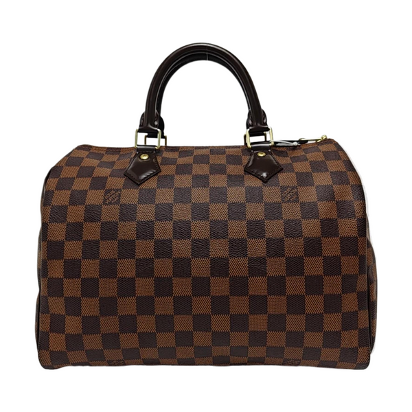Authenticated pre-owned  Speedy 30 Damier Ebene Coated Canvas Brown - Top Handle Bag at Looply