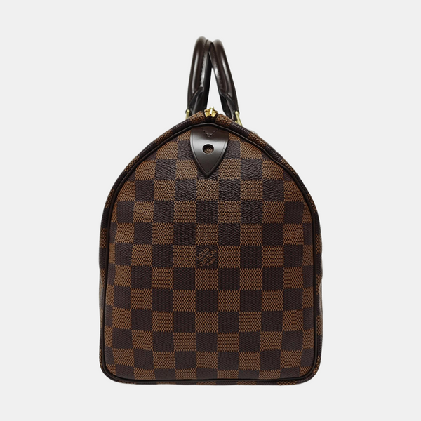 Authenticated pre-owned  Speedy 30 Damier Ebene Coated Canvas Brown - Top Handle Bag at Looply