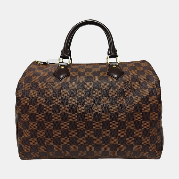 Authenticated pre-owned  Speedy 30 Damier Ebene Coated Canvas Brown - Top Handle Bag at Looply