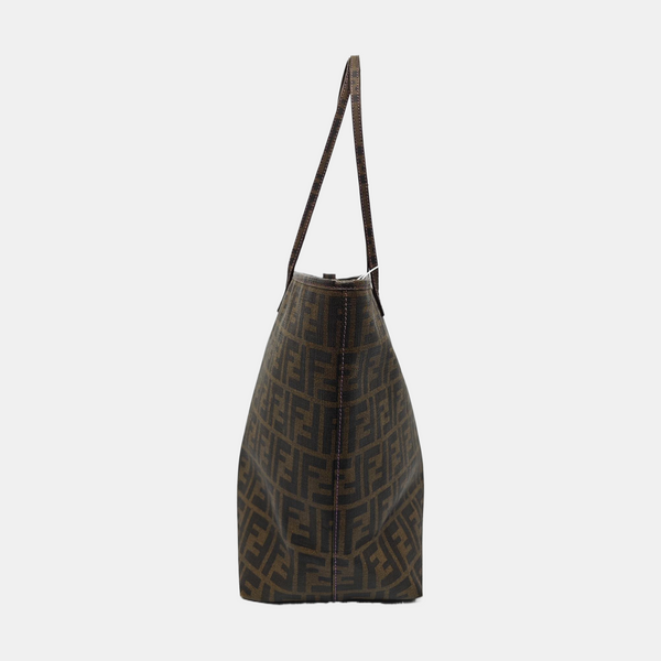 Bolso tote de lona revestida marrón