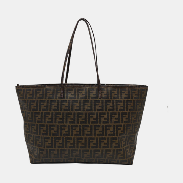Bolso tote de lona revestida marrón