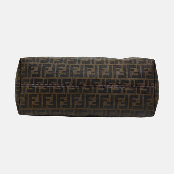 Bolso tote de lona revestida marrón