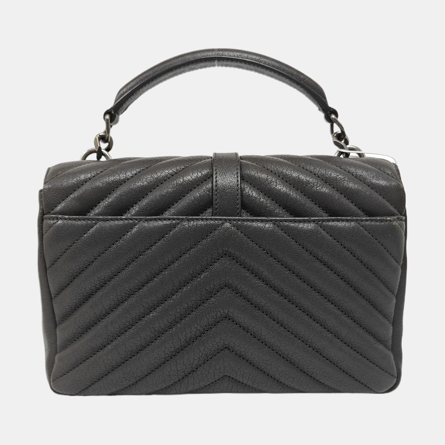 COLLEGE Medium Chevron Lambskin Gray