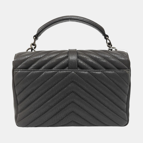 COLLEGE Medium Chevron Lambskin Gray