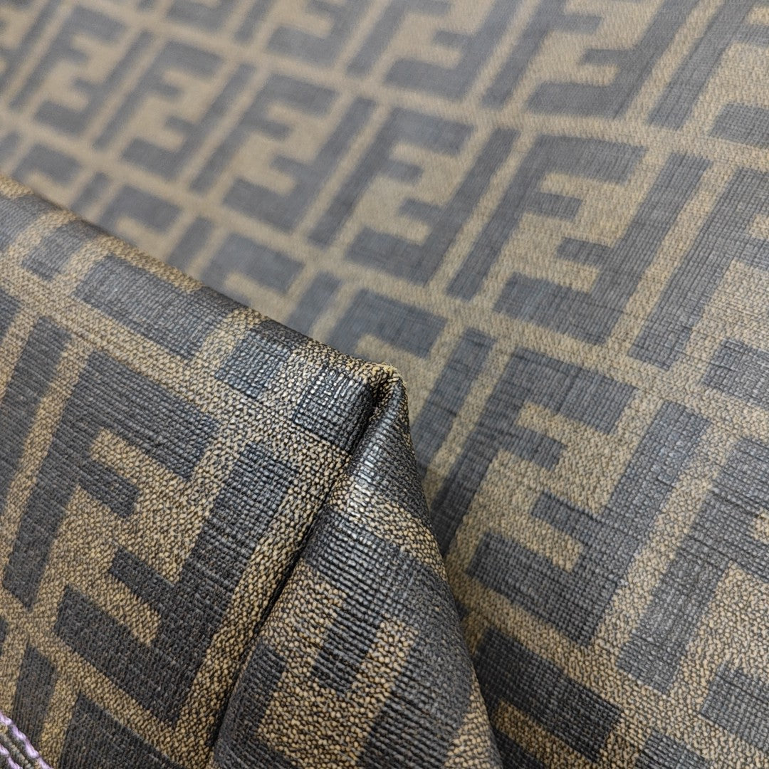 Bolso tote de lona revestida marrón
