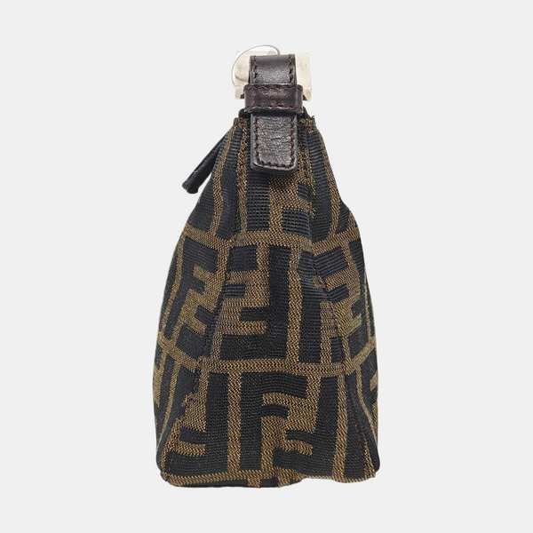 Bolso de lona con asa superior marrón