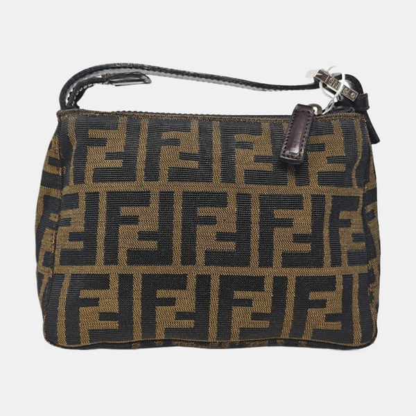 Bolso de lona con asa superior marrón