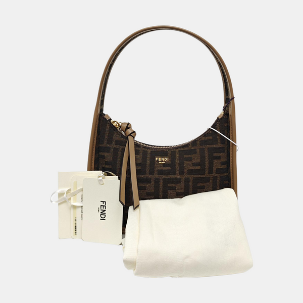 Bolso de mano de tela marrón