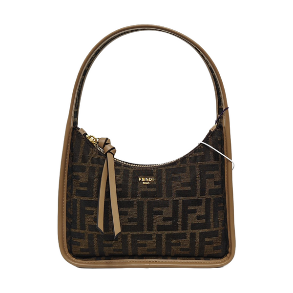 Bolso de mano de tela marrón