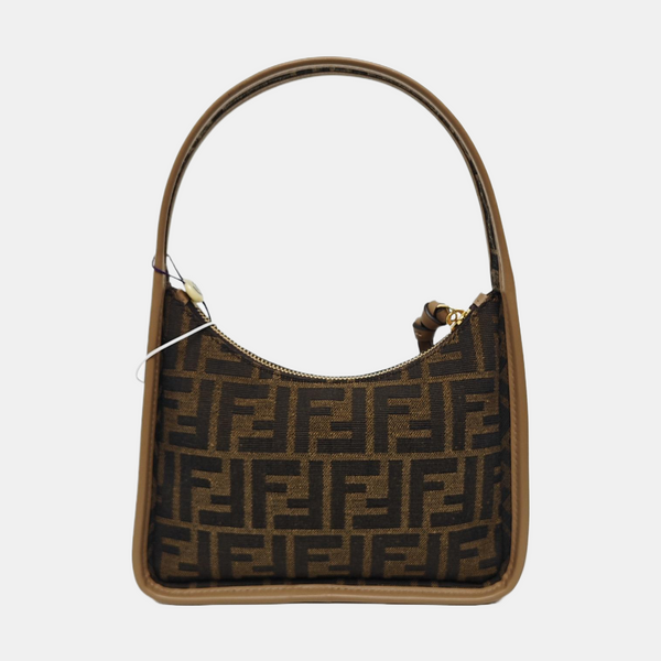 Bolso de mano de tela marrón