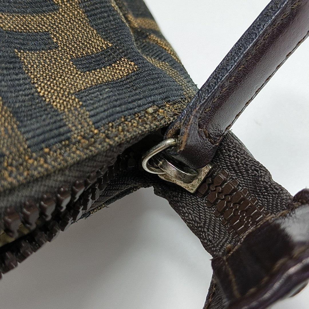 Bolso de lona con asa superior marrón