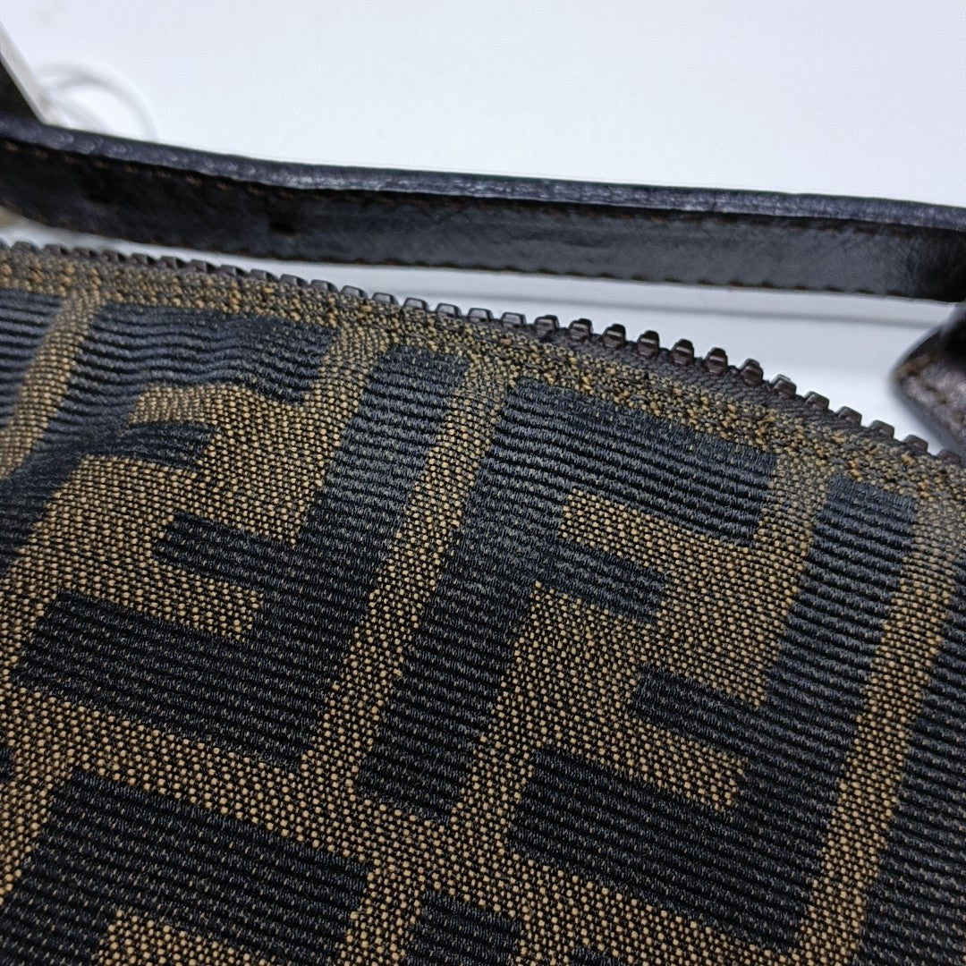 Bolso de lona con asa superior marrón