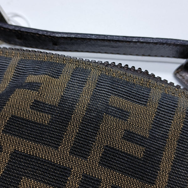 Bolso de lona con asa superior marrón