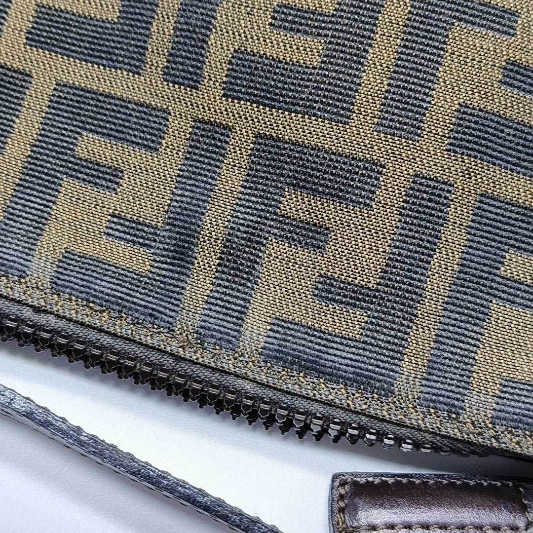 Bolso de lona con asa superior marrón