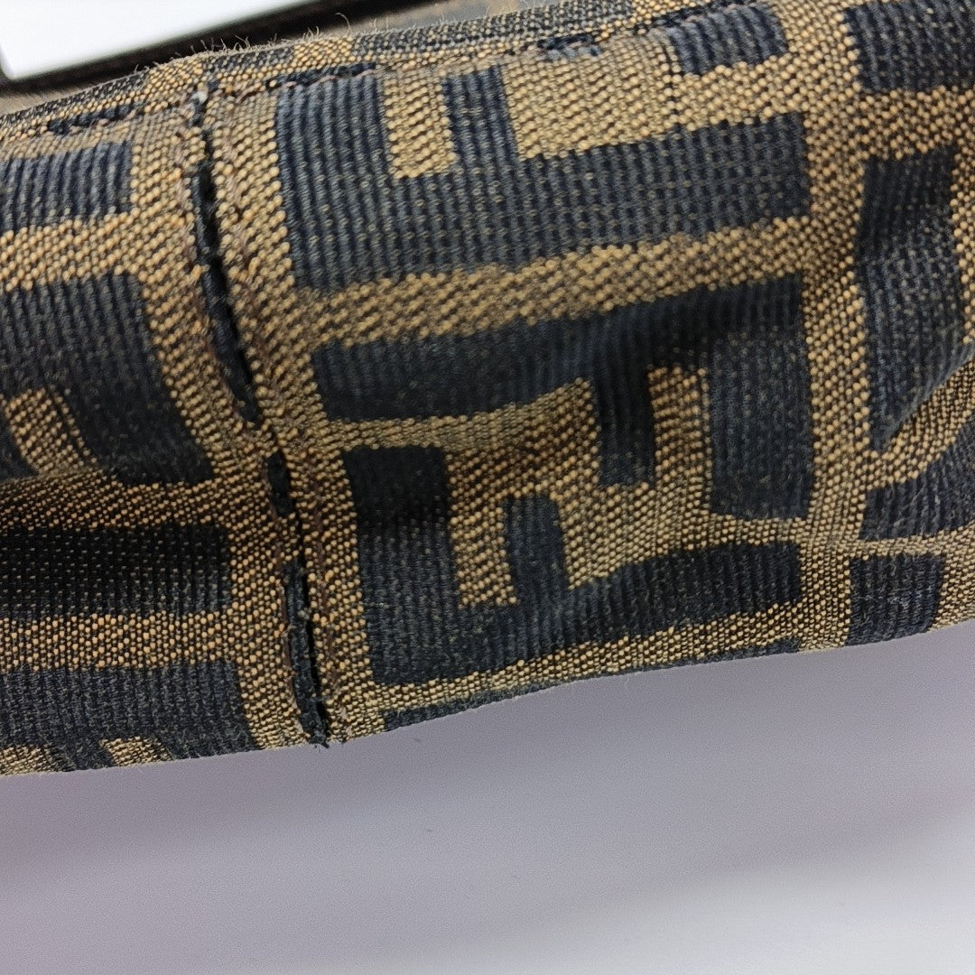 Bolso de lona con asa superior marrón