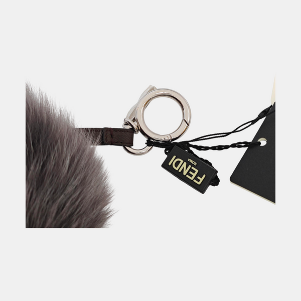 Fur Bag Charm Gray