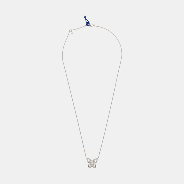 Authenticated pre-owned  Butterfly 18K White Gold Silver Necklace - Necklace at Looply