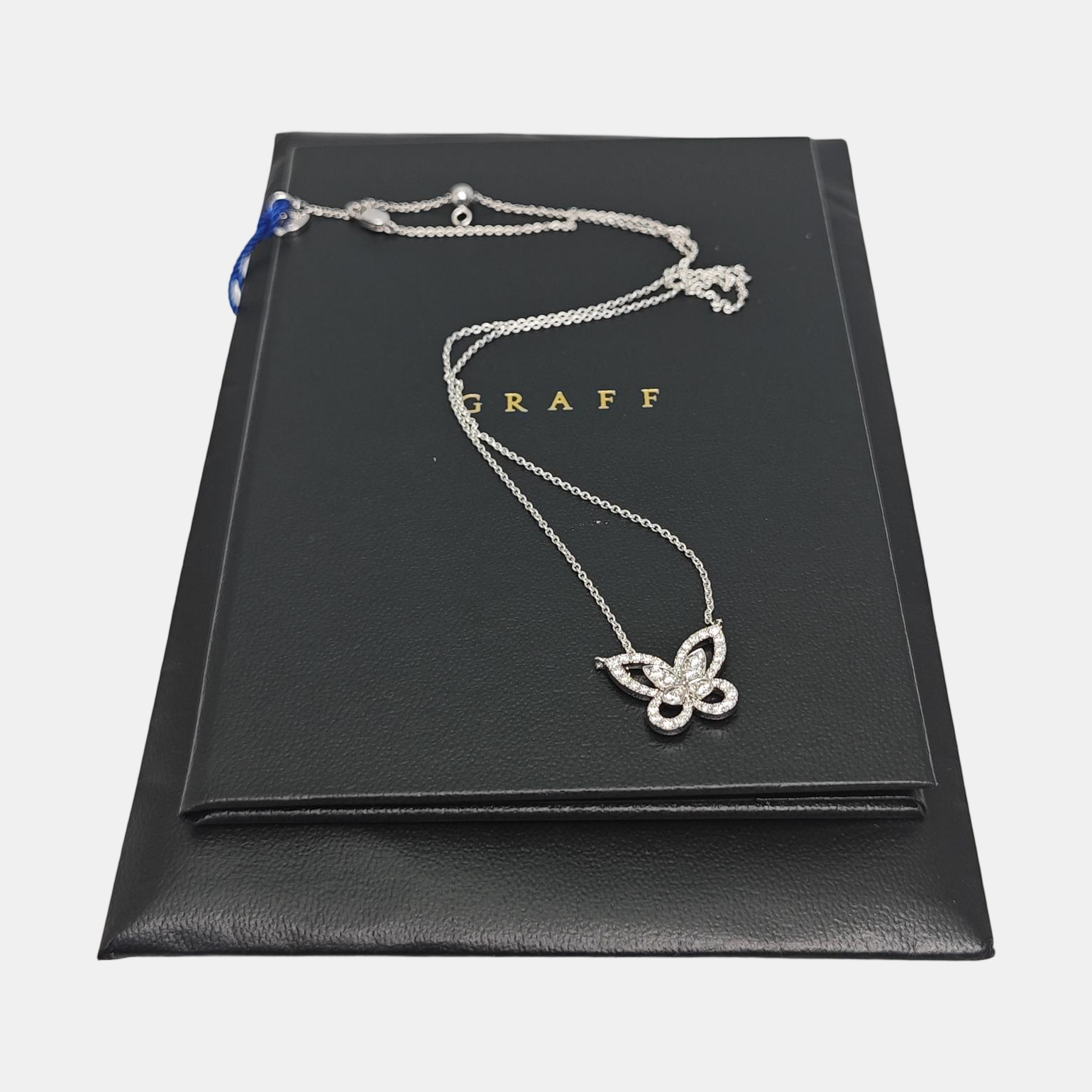 Authenticated pre-owned  Butterfly 18K White Gold Silver Necklace - Necklace at Looply