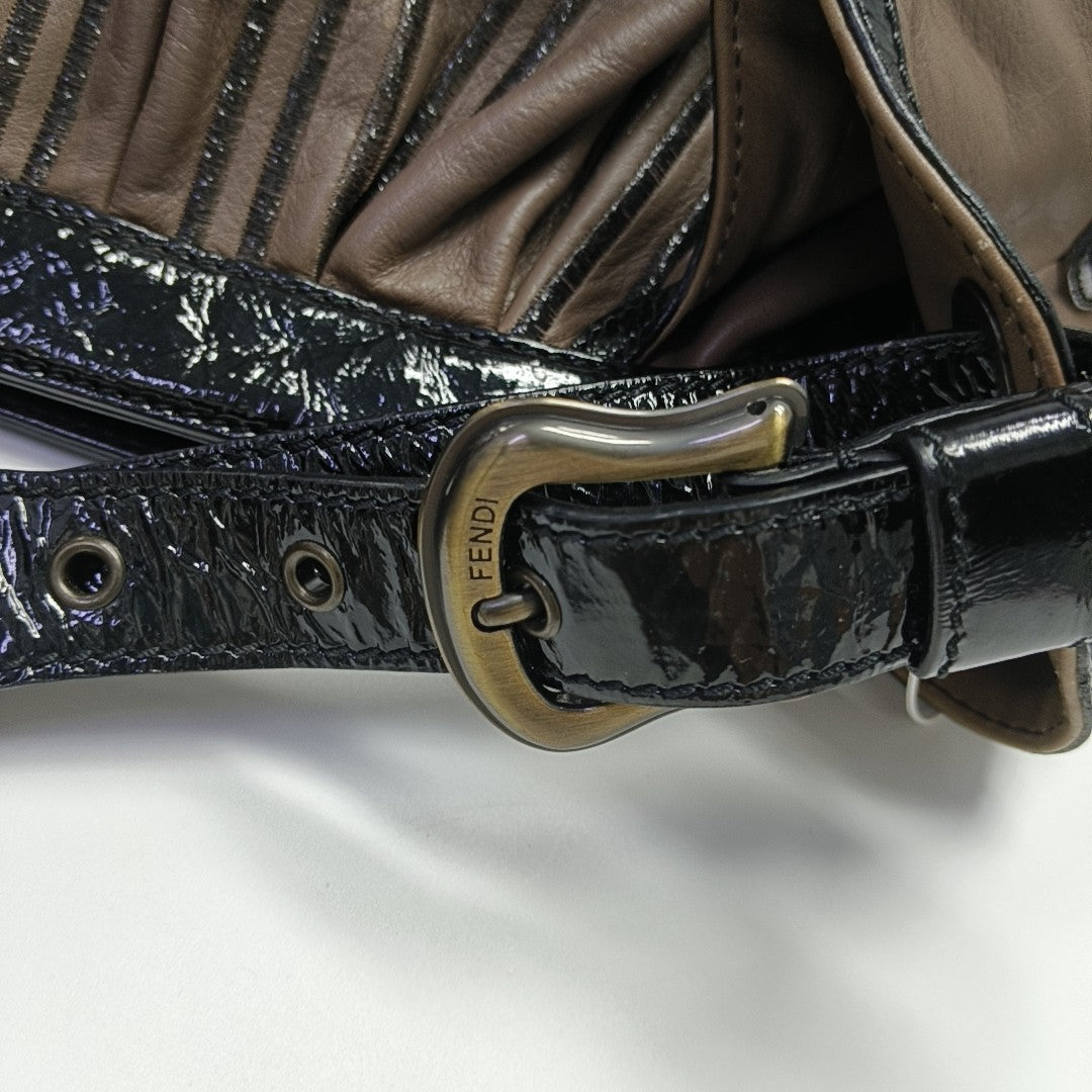 Bolso de mano de piel de ternera marrón