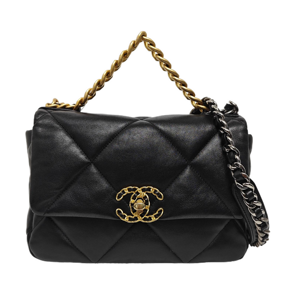 CHANEL 19 Small Quilted Lambskin Black