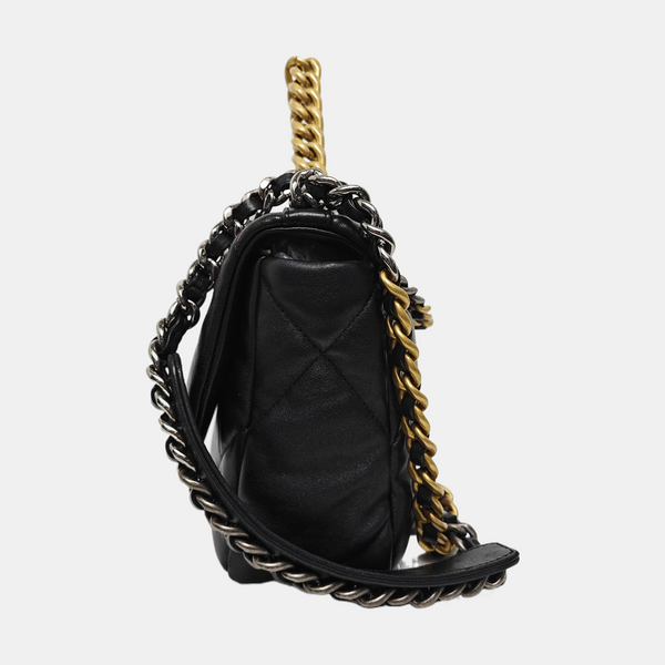 CHANEL 19 Small Quilted Lambskin Black