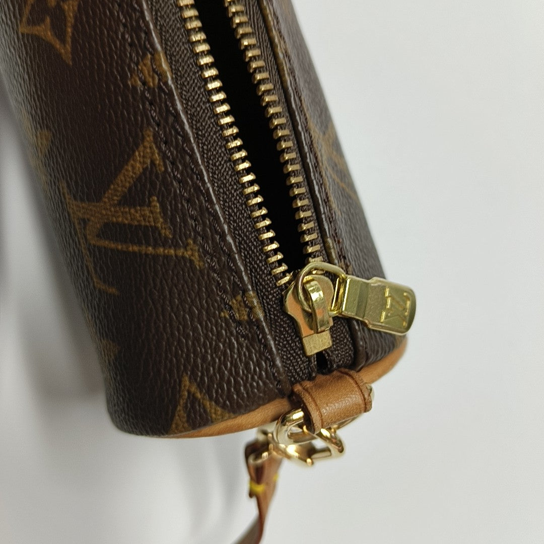 PAPILLON Mini Monogram Coated Canvas Brown
