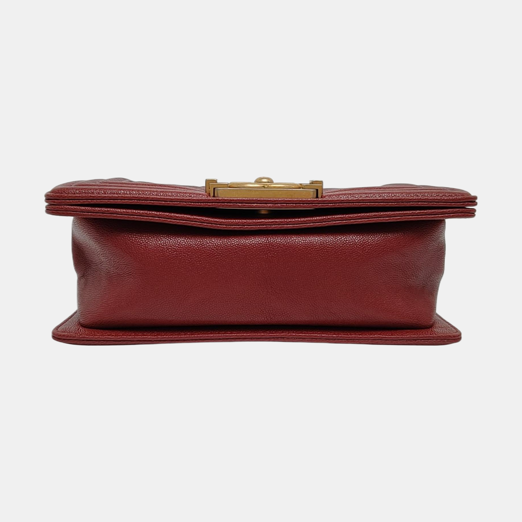 BOY CHANEL Small Quilted Grained Calfskin Red
