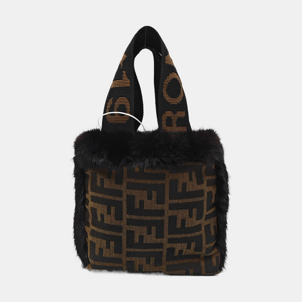 Bolso de mano de tela marrón