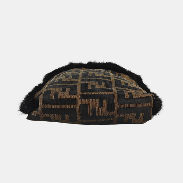 Bolso de mano de tela marrón