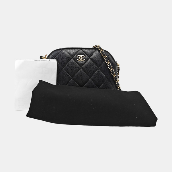 Quilted Grained Calfskin Black