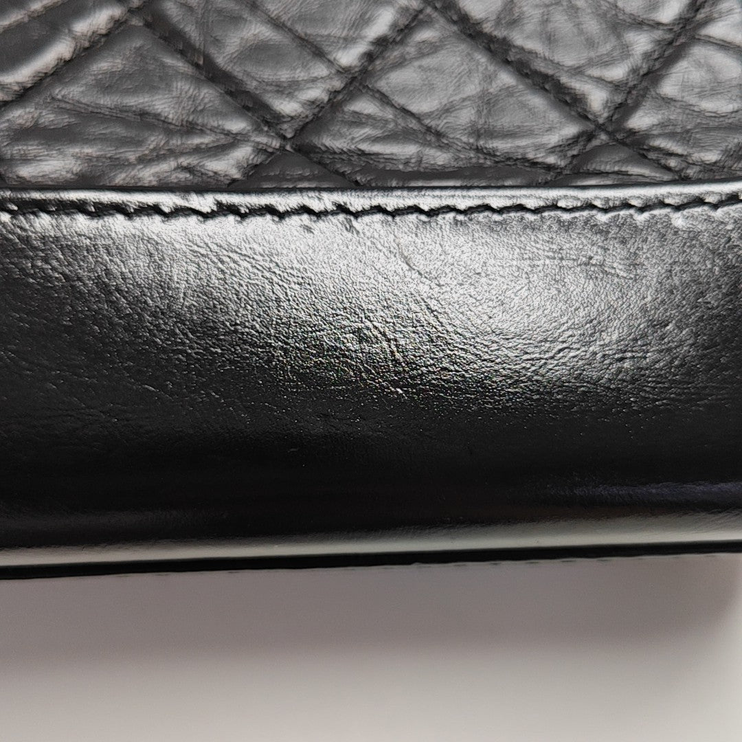 GABRIELLE Small Quilted Vintage Calf Black