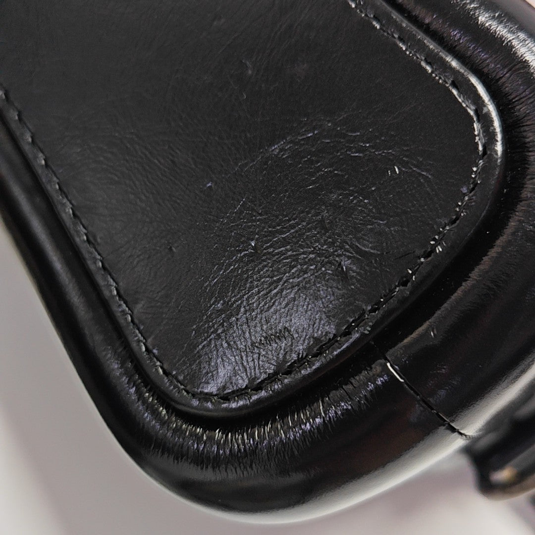 GABRIELLE Small Quilted Vintage Calf Black