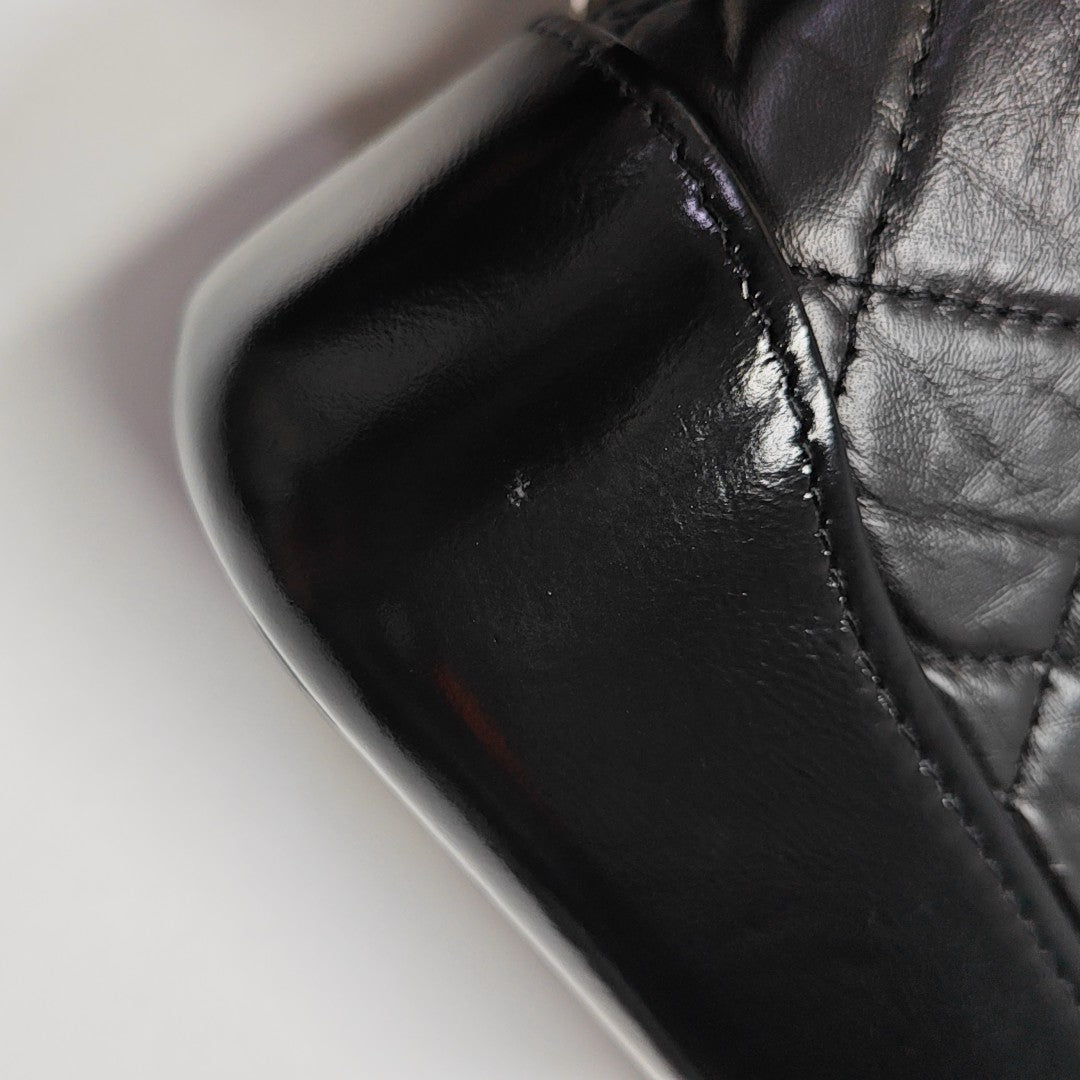 GABRIELLE Small Quilted Vintage Calf Black