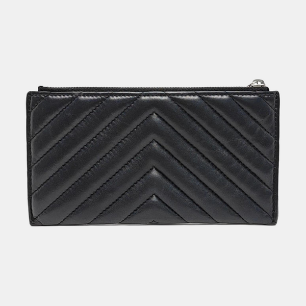 Chevron Lambskin Wallet Black