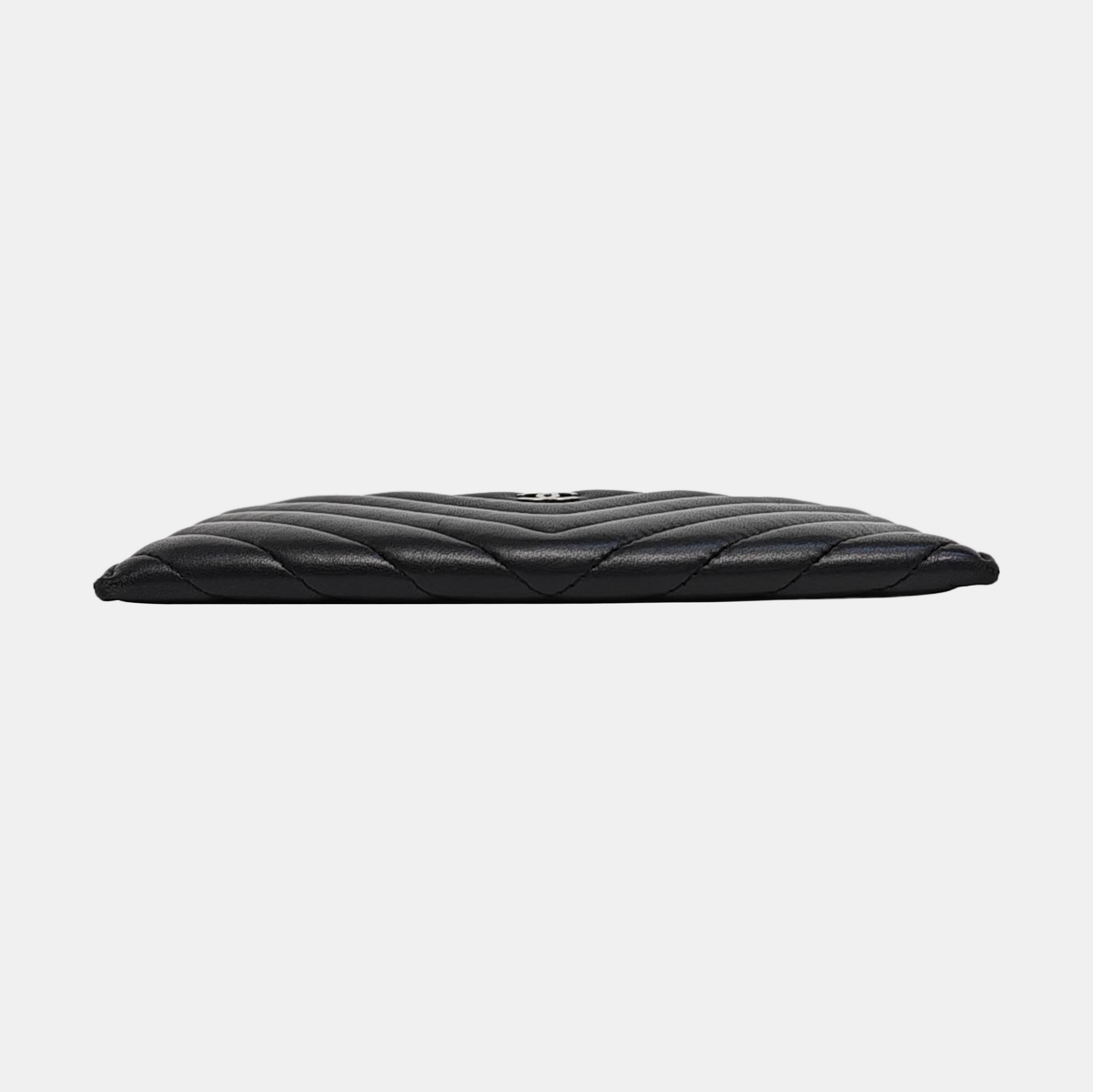 Chevron Lambskin Wallet Black
