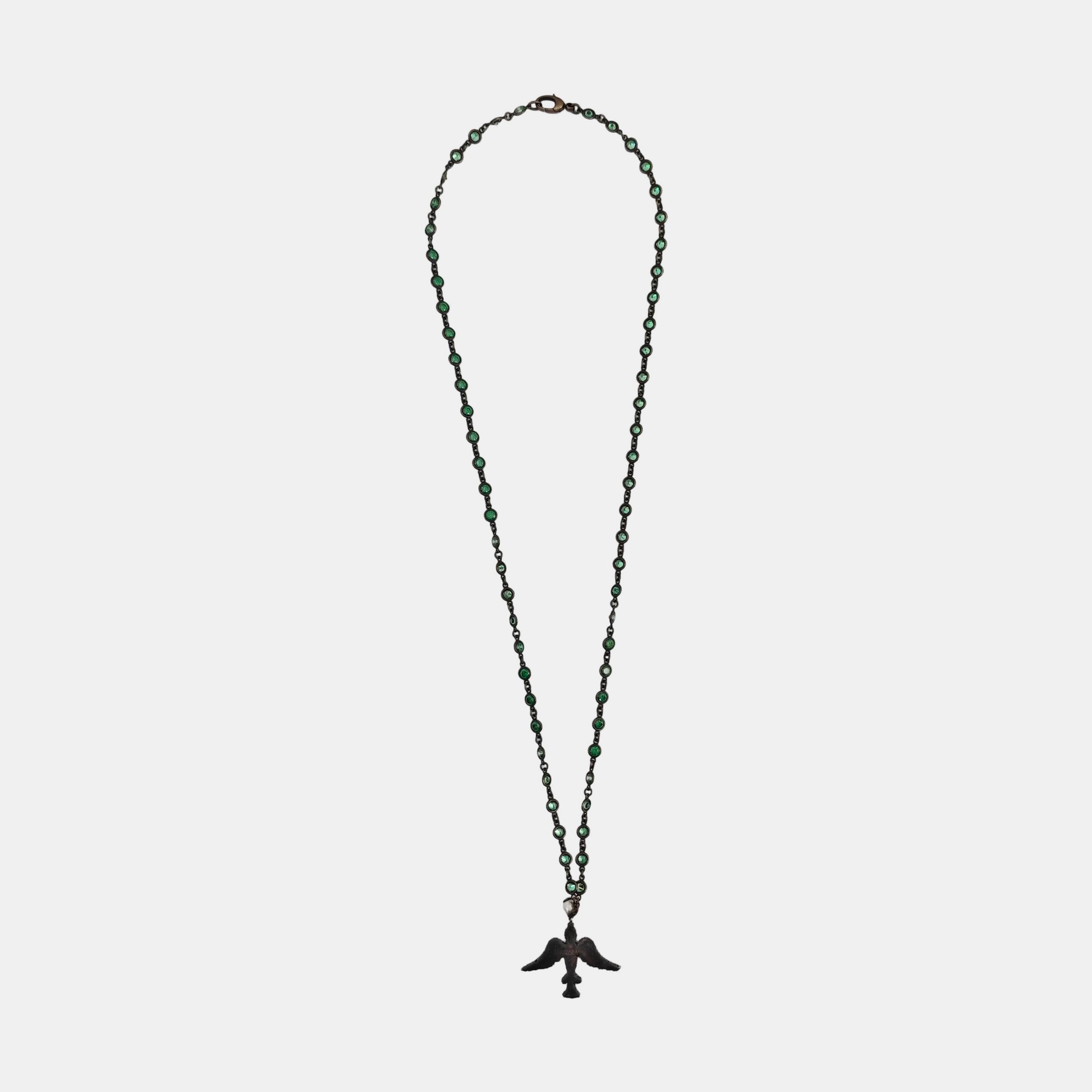 Authenticated pre-owned  925 Sterling Silver Synthetic Crystal Black Necklace - Necklace at Looply