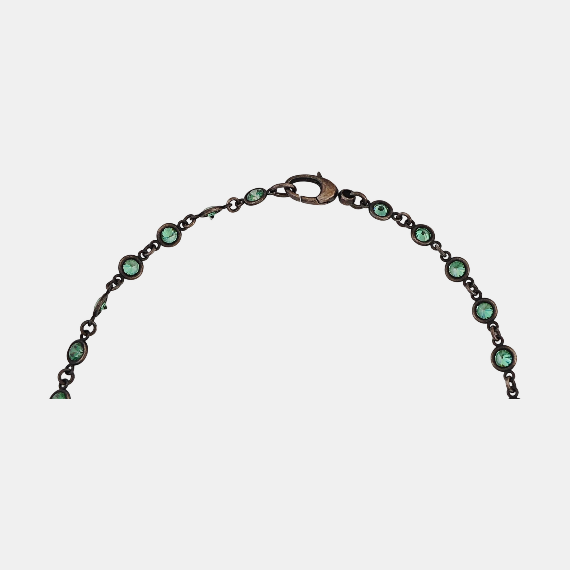 Authenticated pre-owned  925 Sterling Silver Synthetic Crystal Black Necklace - Necklace at Looply