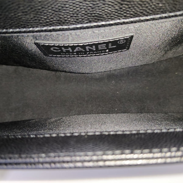 BOY CHANEL Medium Quilted Grained Calfskin Black