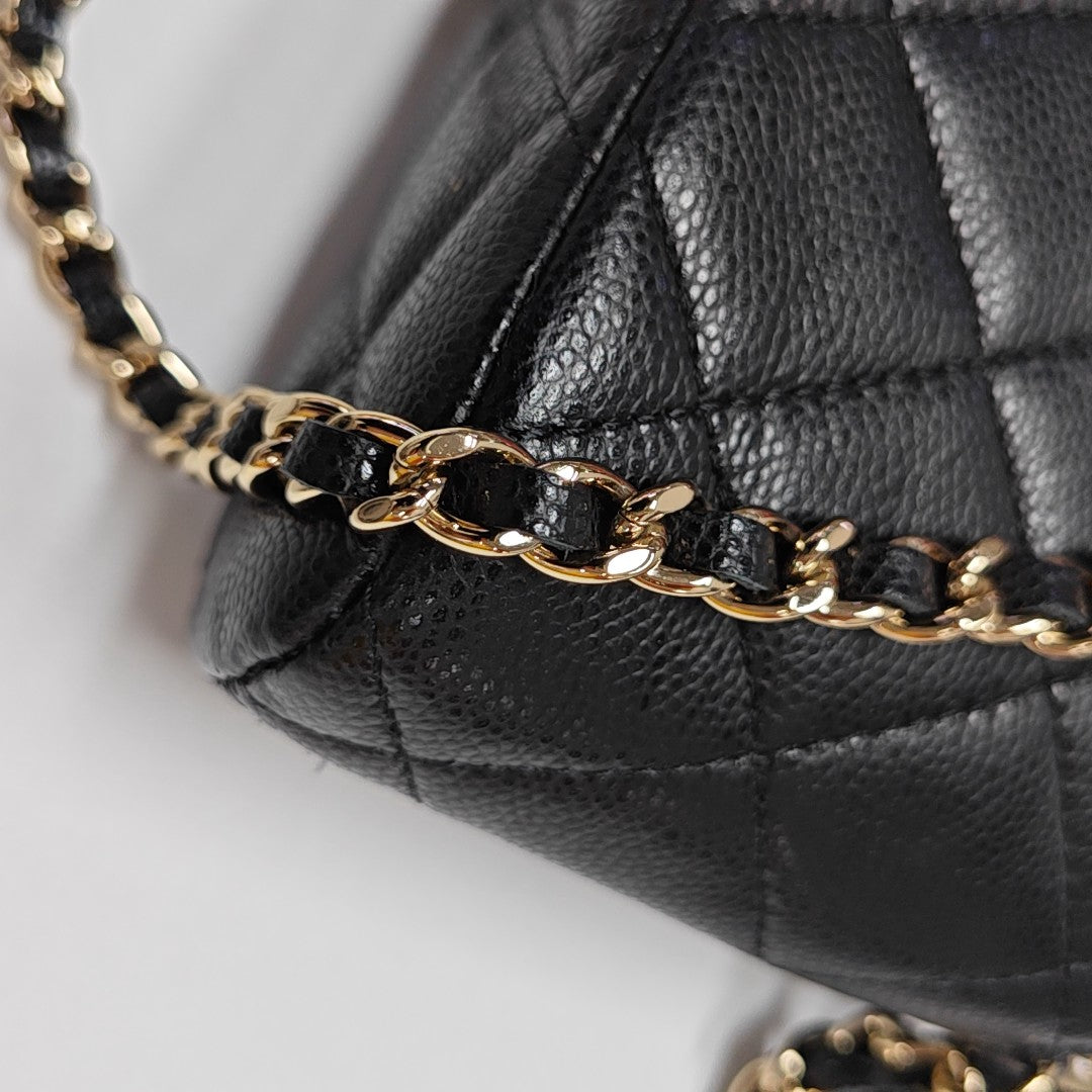 Quilted Grained Calfskin Black