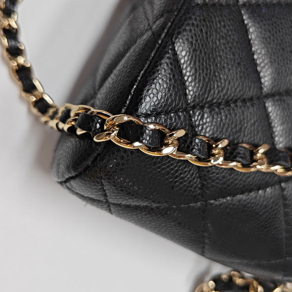 Quilted Grained Calfskin Black