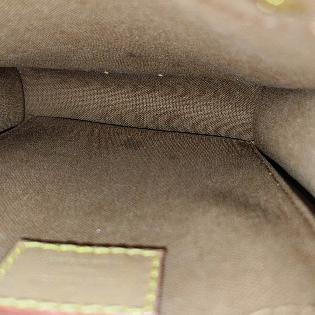SAC PLAT Mini Monogram Coated Canvas Brown