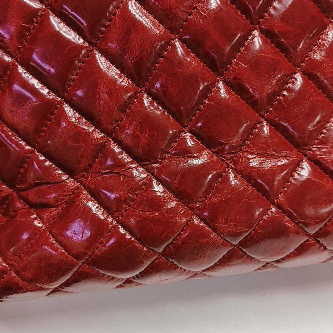 JUST MADEMOISELLE Medium Quilted Calfskin Red