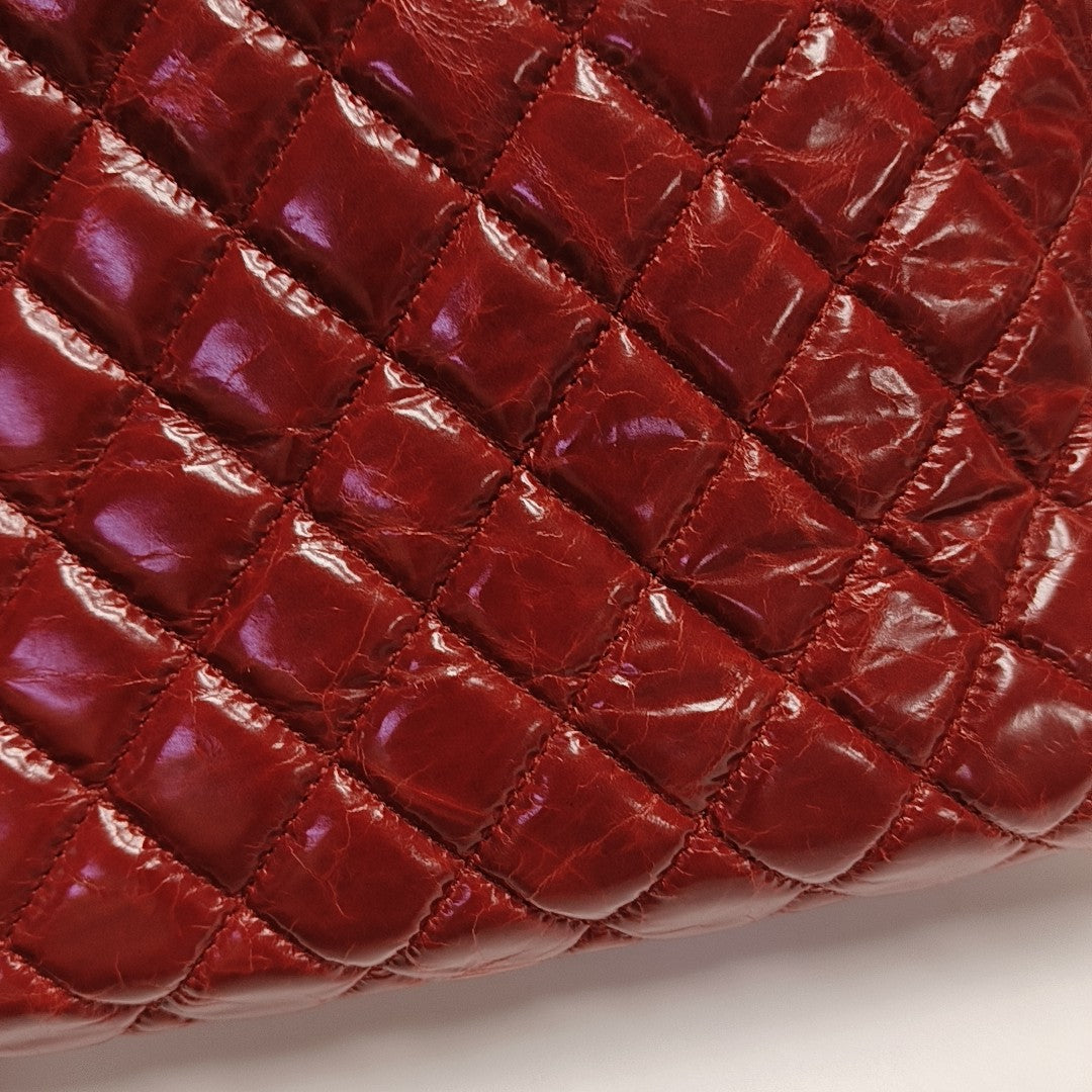 JUST MADEMOISELLE Medium Quilted Calfskin Red