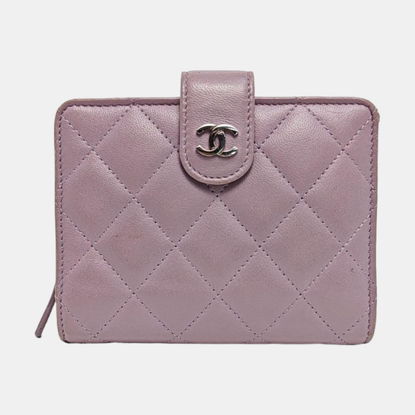 Quilted Lambskin Wallet Purple