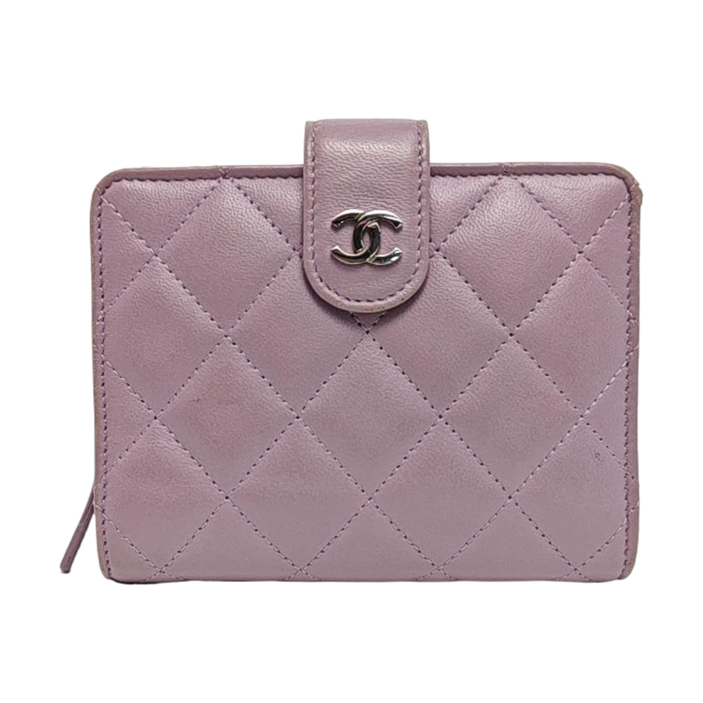 Quilted Lambskin Wallet Purple