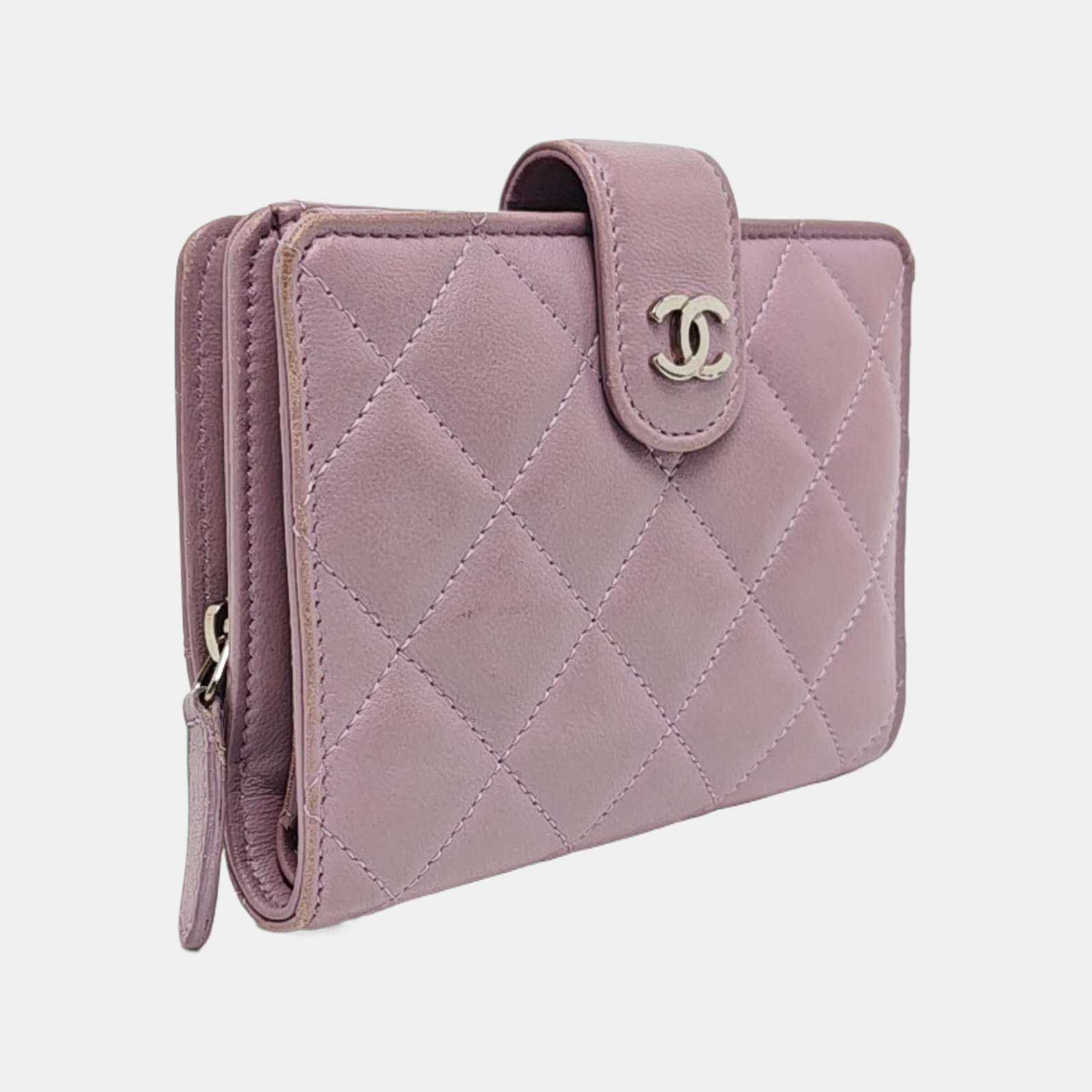 Quilted Lambskin Wallet Purple