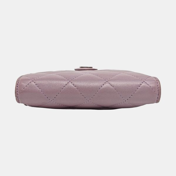 Quilted Lambskin Wallet Purple