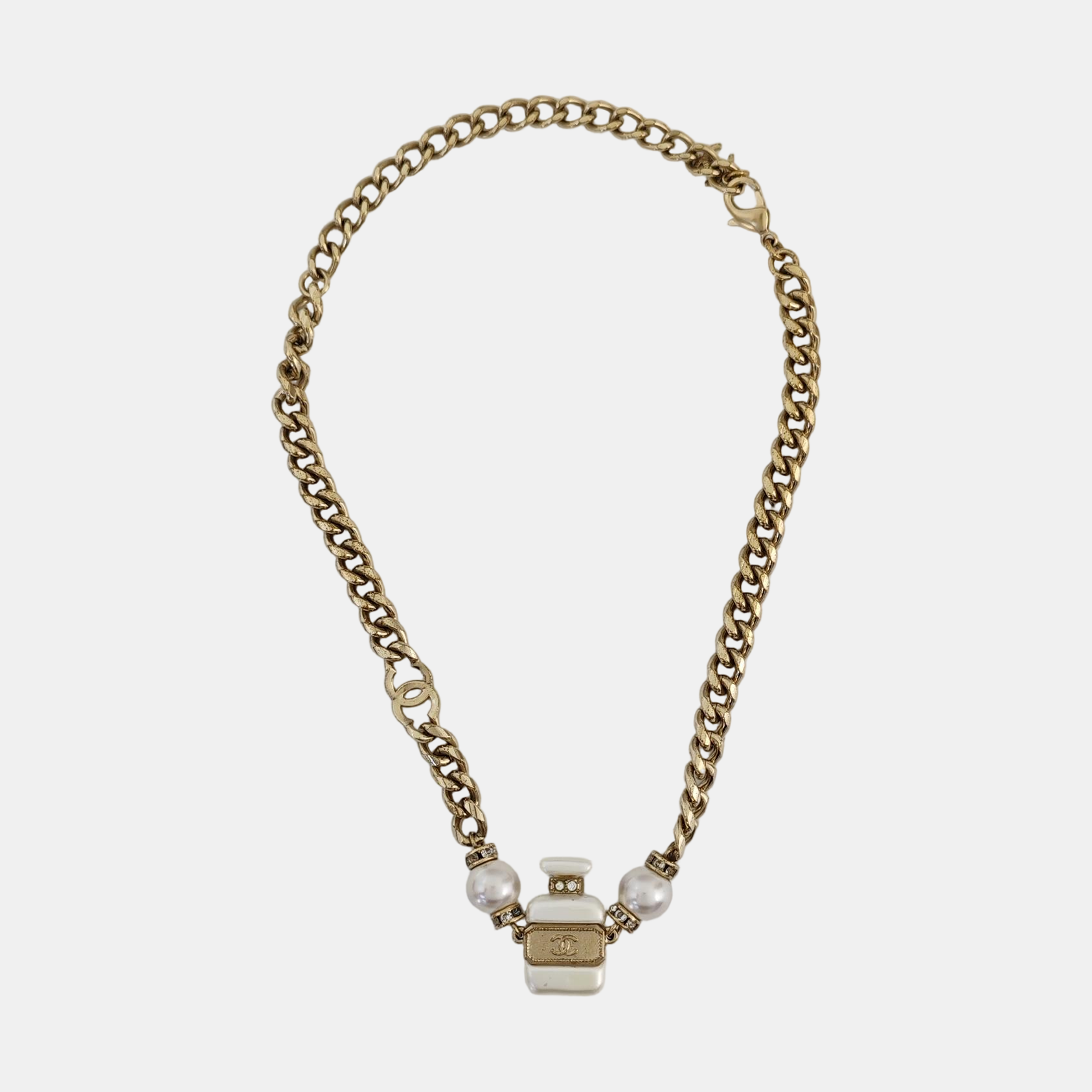 Authenticated pre-owned  Cubic Zirconia Silver-tone Metal Necklace - Necklace at Looply