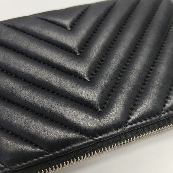 Chevron Lambskin Wallet Black