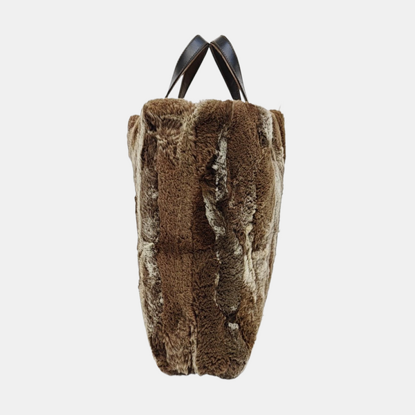 Bolso de mano de piel sintética marrón